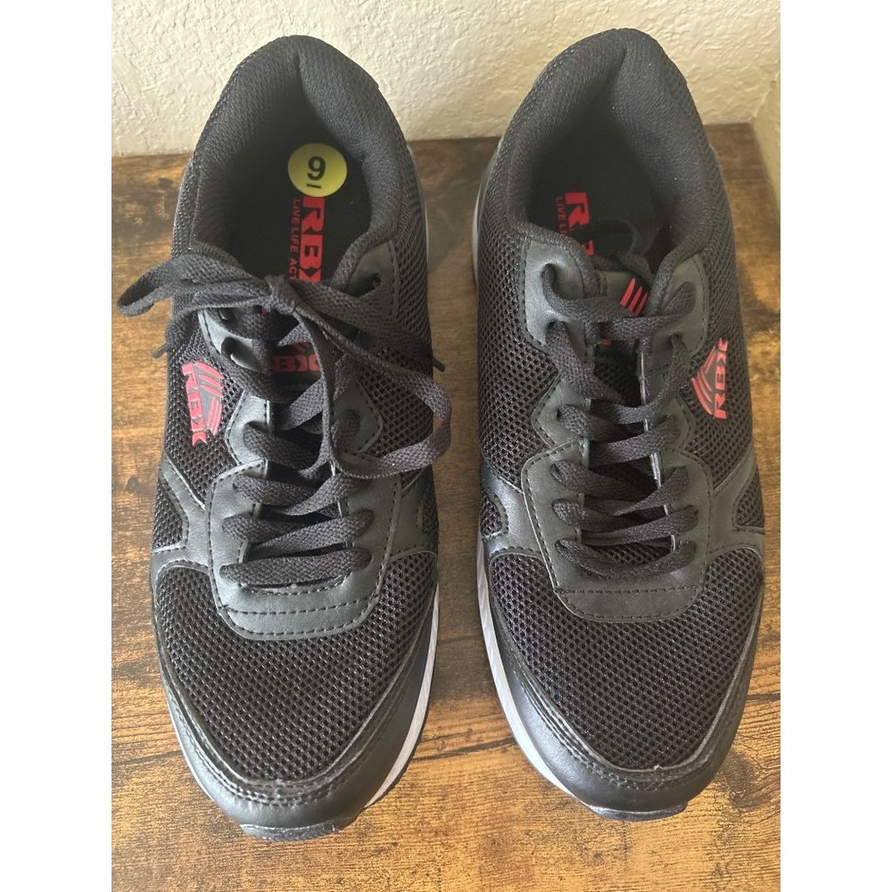 RBX Black Mens Live Life Active Sneakers, Size 9